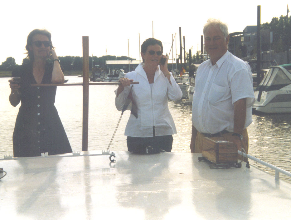 photo showing me on board of a ship near Arnhem, with people who were on  the same Arcadis team and the husband of Carla van Dokkum