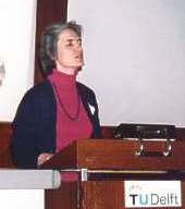 photo of me discussing newsletter finances at a meeting at Delft University of Technology