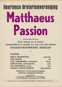 poster announcement Mathhäus Passion