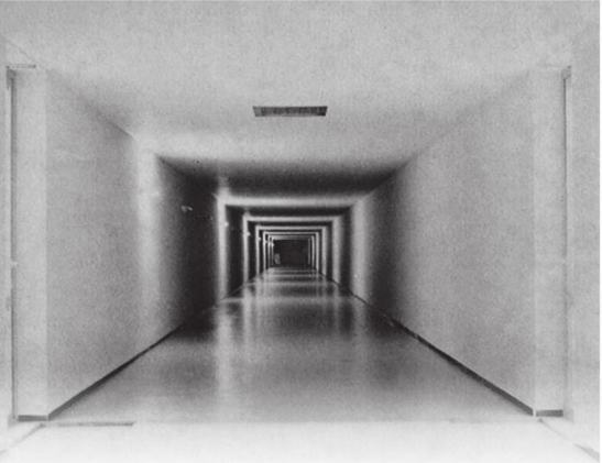 long underground tunnel at hospital