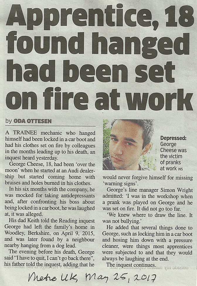 photo of newspaper article about George Cheese