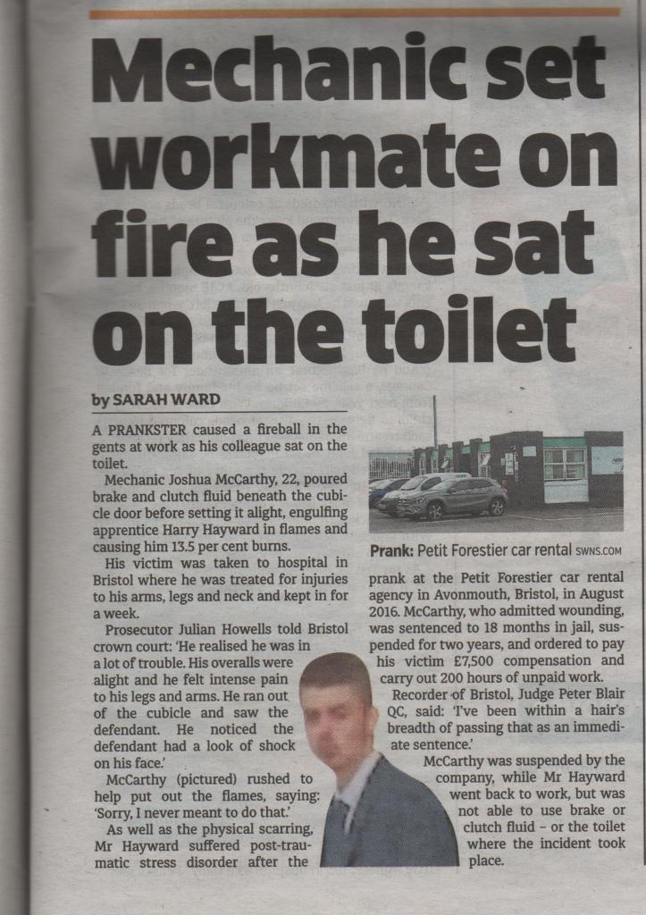 photo of newspaper article about Harry Hayward