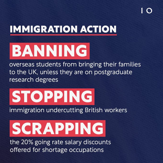 UK Conservative government propaganda with anti-foreigner rhetoric