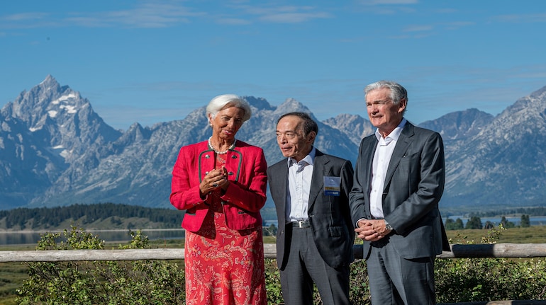 Lagarde, President of the European Central Bank, age 68; Ueda, Governor of the Bank of Japan, age 73; Powell, Chair of the Fed, age 71